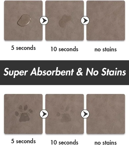 Miniatura 2 de Tapete absorbente de agua para perros para comida y tazón, tapete de alimentación de mascotas de secado rápido, sin manchas, accesorios