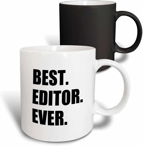 Miniatura 8 de 3dRose mug_179777_4 Best Editor Ever - divertido regalo de orgullo de trabajo para el mejor trabajo de edición del mundo, taza negra de dos tonos