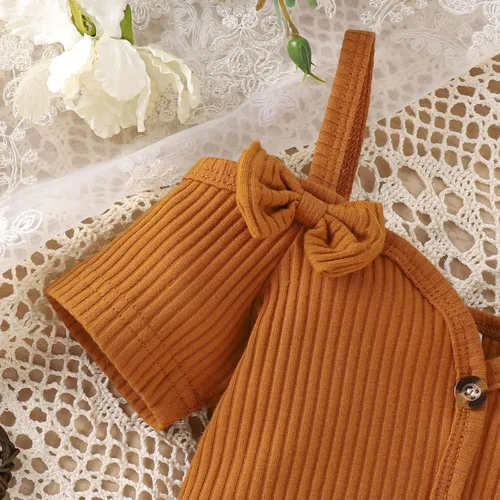 Miniatura 2 de Engofs Conjunto de 3 piezas para bebé recién nacida, manga corta, pantalones acampanados, diadema, conjunto de 3 piezas, traje de verano para bebés