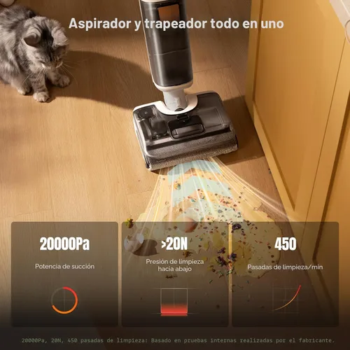 Miniatura 3 de roborock F25 GT Aspiradora Trapeadora Todo en Uno, Aspiradora en Seco y Húmedo Inalámbrica, 20000Pa Máquina Limpiadora de Pisos para Baldosas Madera