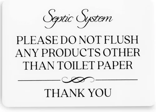 Miniatura 11 de Señal de inodoro con texto en inglés «No ras» con el sistema septico «Do Not Flush Toilet Paper» (acrílico blanco de 5 x 3.5 pulgadas) – Letrero