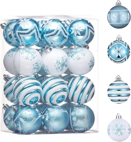 Miniatura 7 de Valery Madelyn Adornos de Navidad para árbol de Navidad, juego de adornos de bolas de Navidad inastillables rojo y blanco, 2.36 pulgadas, adorno