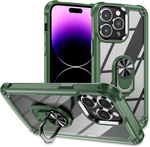 Miniatura 35 de Funda para iPhone 13 Pro con protector de pantalla, cristal transparente, antiamarillo, acrílico resistente, funda protectora de grado militar