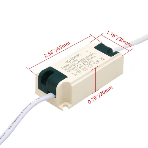 Miniatura 3 de Conductor LED de 3-5W, corriente constante 300mA AC 85-265V Salida 9-20V DC Conector hembra Rectificador Transformador Fuente de alimentación externa