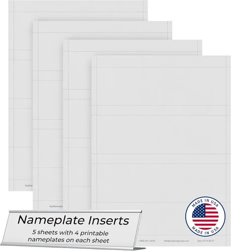 Miniatura 5 de Insertos de placa de identificación de papel perforado, paquete de 20 (8 x 2 pulgadas, azul)