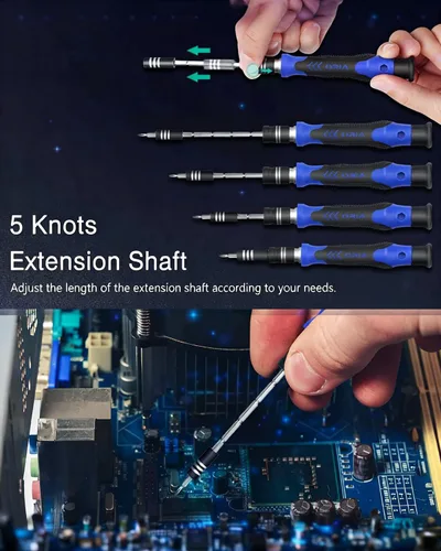 Miniatura 5 de Set de destornilladores de precisión, 60 en 1 kit de conductor magnéticos con 54 Bits, Professional Electronics – Kit de herramientas de reparación
