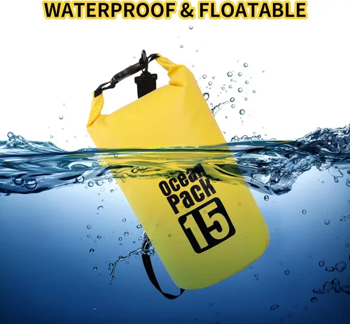 Miniatura 5 de Dry Bag impermeable para mujeres y hombres, 20L enrollada, ligera, bolsa de almacenamiento en seco con funda para teléfono para viajes, natación