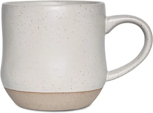 Bosmarlin Taza grande de cerámica moteada para café, 17 onzas, apta para lavavajillas y microondas (blanco, 1)