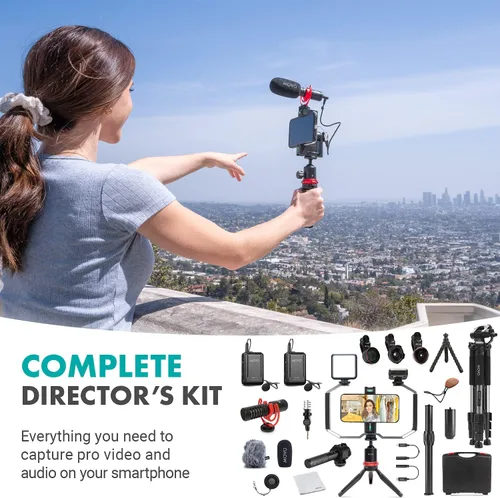 Miniatura 2 de Movo iVlog5 - Kit de vlogging de director para iPhone - Kit de inicio compatible con Lightning YouTube - Accesorios: trípode, soporte para teléfono
