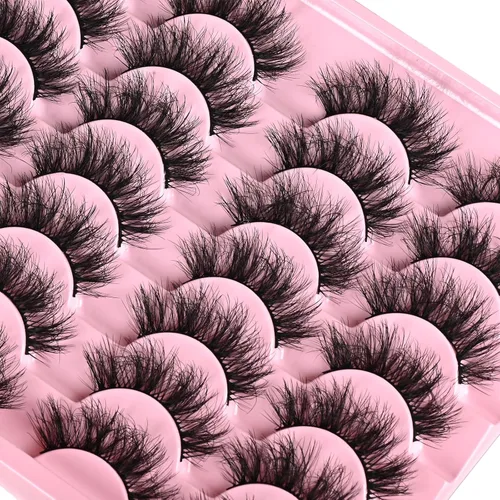 Miniatura 3 de FARRED - Pestañas postizas esponjosas naturales, paquete de pestañas cortas y finas, aspecto natural, ojo de gato, tiras de pestañas pequeñas