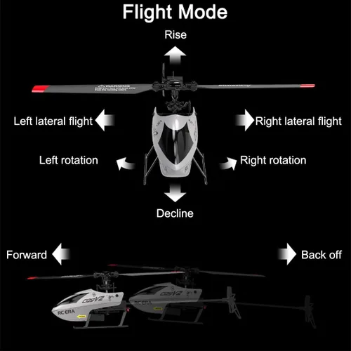 Miniatura 4 de C129V2 Helicóptero de control remoto, 4 canales 2.4GHz RC avión con giroscopio de 6 ejes, giroscopio 3D, retención de altitud, despegue con una