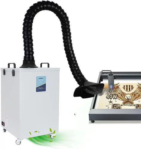 FumeClear FC-2004 Extractor de humo para grabador láser D1 Pro, S1, P2, F1 M1 de 30W a 70W, fuerte potencia de succión de hasta 420 m³/h con 12