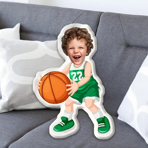 Miniatura 2 de Almohadas personalizadas con temática de béisbol, almohada facial con números personalizados con imagen, almohada en forma de cabeza 3D, divertidos