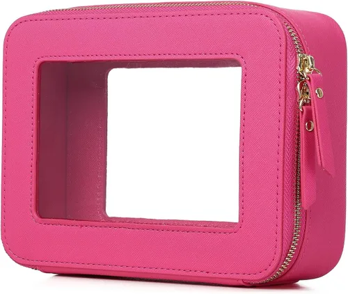Miniatura 74 de Pinkmik Pequeña bolsa de maquillaje, mini estuche transparente para maquillaje y neceser con cremallera, organizador de bolsos para mujer