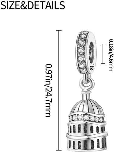 Miniatura 101 de Pandach Dijes colgantes de plata de ley 925 para pulseras y collares, dijes colgantes de Madonna con cuentas de girasol, joyería para mujer