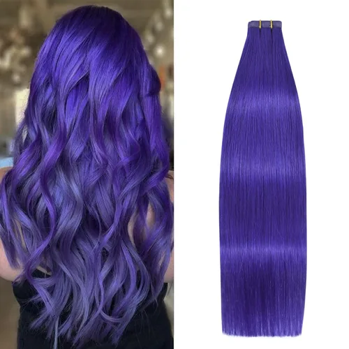 Miniatura 13 de Extensiones de cabello humano adhesivas, sedosas y lacias, 100% Remy, color marrón oscuro, para mujeres, 20 unidades por paquete