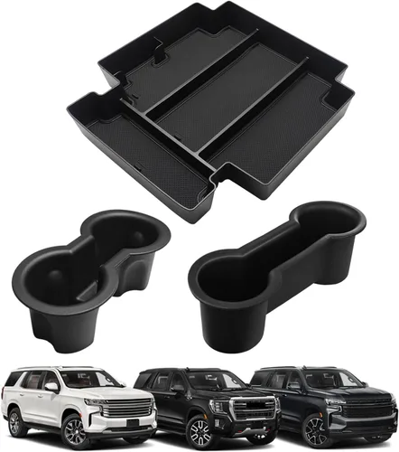 Miniatura 13 de Muslogy Caja de Almacenamiento para Tablero Compatible con GMC Yukon Chevy Tahoe Suburban 2021 2022 2023 2024 Accesorios Inserto Detrás de Pantalla