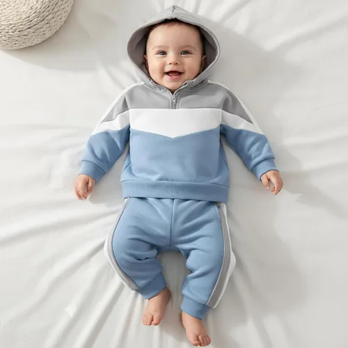 Miniatura 271 de Conjunto de ropa de otoño e invierno para bebé y niño, sudadera larga con capucha y pantalones para niños pequeños, 6, 12, 18, 24 meses, 2T