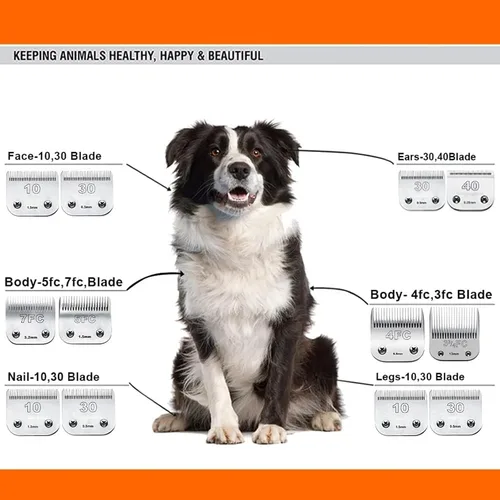 Miniatura 2 de 5 paquetes de cuchillas de repuesto para cortapelos de mascotas compatibles con Andis Pet Clipper/Oster A5/Wahl KM Series con cuchilla de cerámica