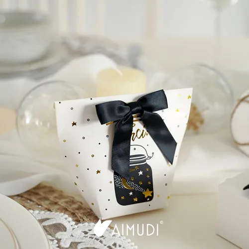 Miniatura 6 de AIMUDI Lazos negros para envolver regalos, lazos pequeños de satén de 3.5 pulgadas, lazos de cinta negra para manualidades, bolsas de golosinas