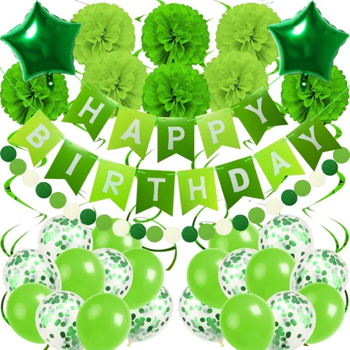 Miniatura 16 de Decoraciones de cumpleaños negro y rojo – Cartel de feliz cumpleaños para niños, niñas, hombres y mujeres, suministros de fiesta