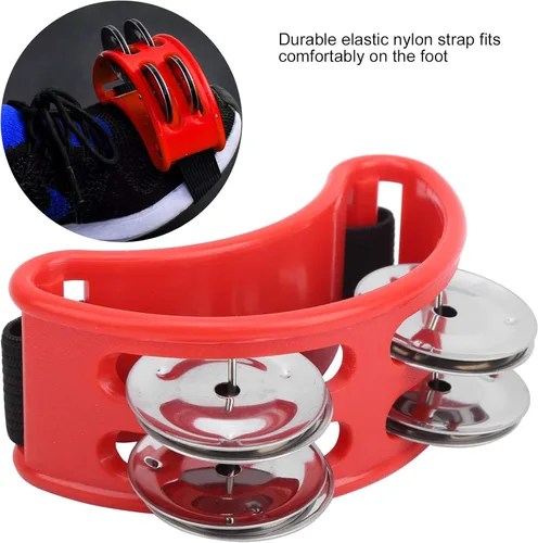 Miniatura 5 de Tambor de caja de cajón de pandereta, tambor de caja elíptica soportable, crujiente fácil de poner y quitar para la banda de KTV (rojo)