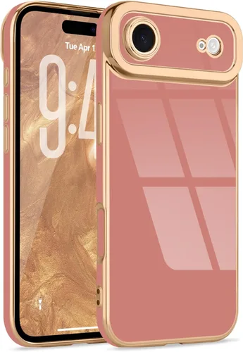 Miniatura 176 de Lafunda Diseñada para iPhone 13 Pro, fundas lujosas con chapado lindo para mujeres y niñas, elegante borde dorado, a prueba de golpes, TPU con funda