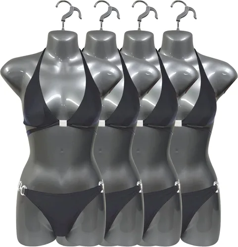Miniatura 22 de Maniquí Femenino de Cadera de Torso Largo Espalda Hueca Cuerpo Apilable Forma de Vestido con Gancho Colgante para Exhibición de Camisetas, Encimera