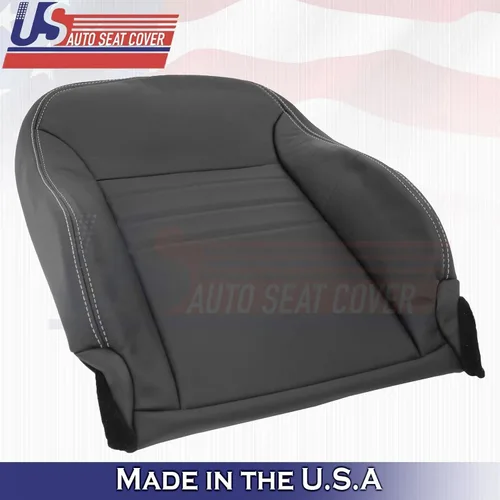 Miniatura 3 de 2011 2012 compatible con Dodge Charger SXT Front Driver Top & Bottom Cubiertas de cuero negro