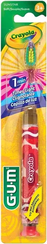 Miniatura 6 de GUM - 202RK Crayola Timer - Cepillo de dientes ligero (cepillo de dientes individual), cerdas suaves, el embalaje puede variar (paquete de 2)