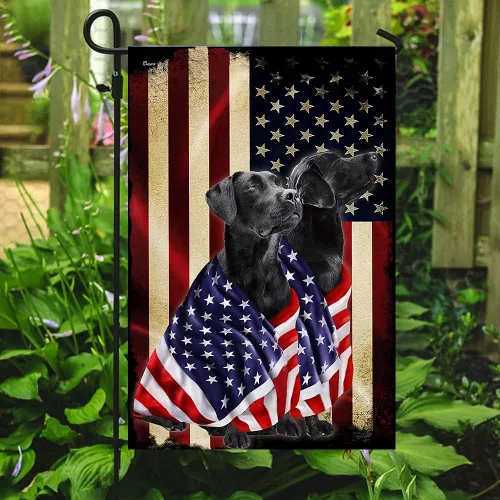Miniatura 17 de FLAGWIX Banderas de perro patriota americano, bandera de perro labrador retriever de doble cara, decoración para el hogar, exterior, bandera