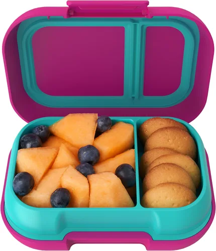 Miniatura 12 de Bentgo Snack para niños, contenedor de 2 compartimentos a prueba de fugas para aperitivos y comidas pequeñas, cierre fácil de abrir, apto