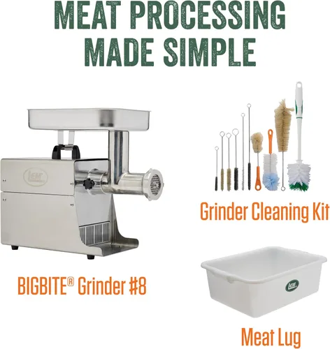 Miniatura 8 de LEM Products BigBite 2-en-1 Cortador de charqui y accesorio de ablandador para picadoras de carne, aluminio