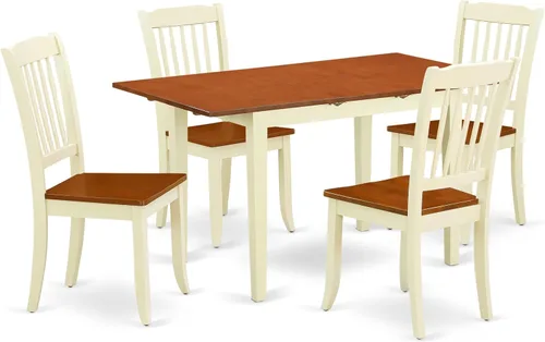 Miniatura 15 de East West Furniture NODA3-BLK-C - Juego de muebles de comedor de 3 piezas contiene una mesa rectangular de madera con hoja de mariposa y 2 sillas