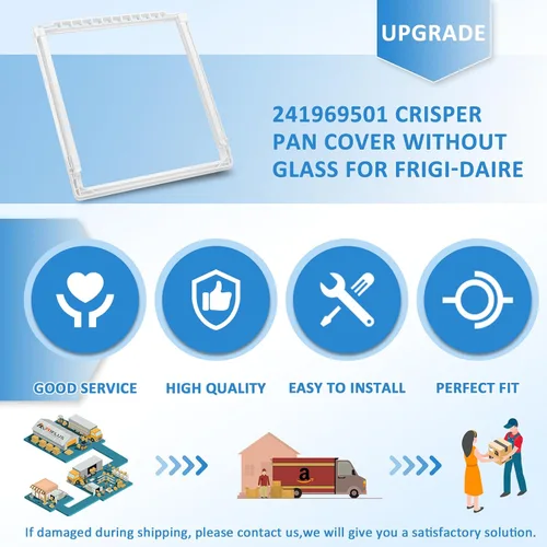 Miniatura 8 de ACTUALICE 241969501 Marco para estante de refrigerador sin vidrio Compatible para Frigi.daire 241969501/Pieza de Frigi.daire 241969501