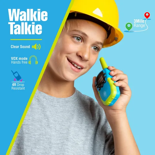 Miniatura 5 de Walkie Talkies de 22 canales para niños, alcance de 3 millas Paquete de 2 para niños y niñas