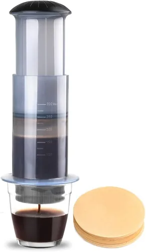 RECAFIMIL Máquina de prensa de café – Nuevo diseño de mayor capacidad hace rápidamente delicioso café sin amargor – 1 a 3 tazas por prensado Cafetera