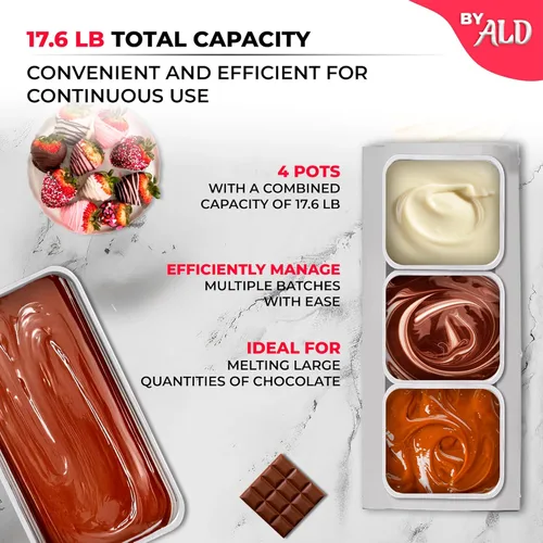 Miniatura 3 de ALDKitchen - Olla para derretir chocolate, calentador eléctrico de alimentos, derretidor profesional de dulces, 110 V