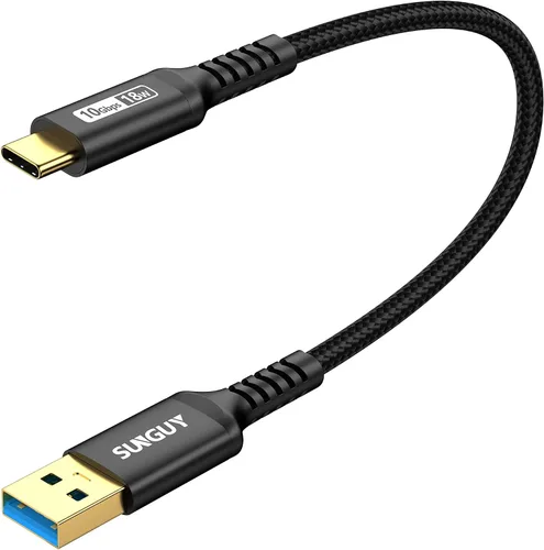 Miniatura 8 de SUNGUY - Cable USB de 10 Gbps para Android Auto, 33 cm, USB C 3.1 Gen2, transferencia de datos, cable USB C para CarPlay, carga rápida para iPhone