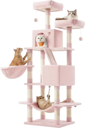 Miniatura 16 de Feandrea Árbol para gatos, torre grande para gatos de 81.1 pulgadas, condominio de felpa de varios niveles con 13 postes rascadores, 2 perchas, 2