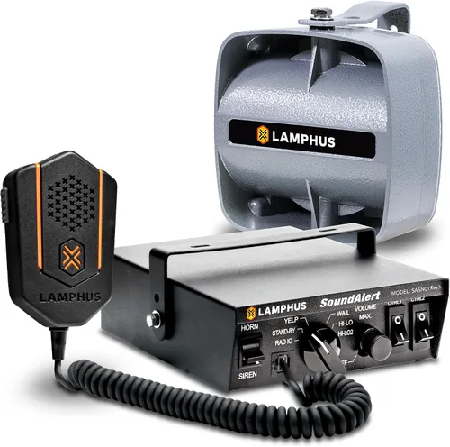 Miniatura 11 de SoundAlert Kit de sistema PA de sirena policial 12V 100W [altavoz delgado de 118-124dB] [2 x 16A interruptor auxiliar] [sirena de aire manos libres]