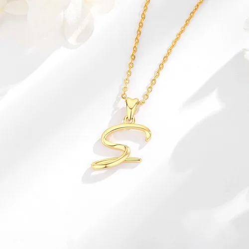 Miniatura 221 de EUDORA Collares de plata esterlina con inicial para mujer, regalos clásicos de 26 letras sin cuello para niñas, hermana, madre hija, cadena de 18
