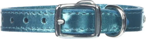 Miniatura 69 de Collar de perro de cuero y cristales de OmniPet Signature, cuero de grano de violeta africana de avestruz, se ajusta a un tamaño de cuello de 6"-8