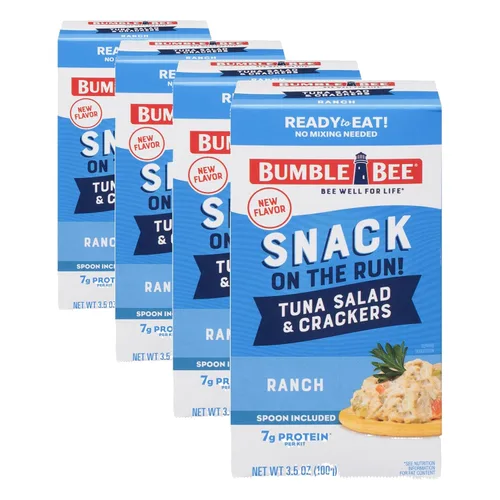 Miniatura 26 de Bumble Bee Snack On The Run - Kit de ensalada de atún original con galletas saladas, paquete de bocadillos de proteína listo para comer, 8g