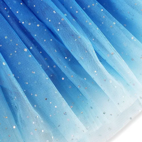 Miniatura 122 de EQSJIU Leotardo de baile de manga larga para niñas, vestido de ballet brillante con copo de nieve, tutú con falda tutú para niñas