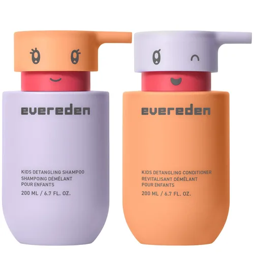 Evereden Happy Hair Duo - Juego de champú y acondicionador para niños, limpio, vegano y sin desgarros, desenreda, fortalece y suaviza todo tipo de