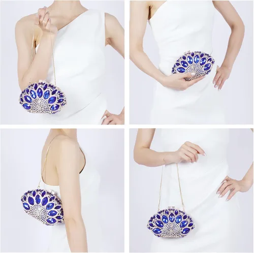 Miniatura 2 de Evevictor Bolso de mano, bolso de noche, bolsa de dinero pequeña con diamantes de imitación para cóctel, graduación, boda, fecha