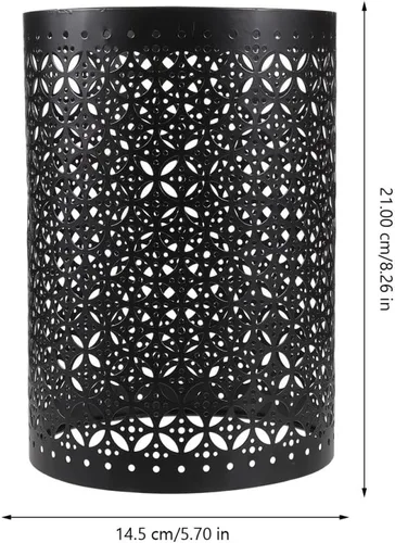 Miniatura 3 de Angoily Pantalla de lámpara cilíndrica de metal ahuecado, cubierta protectora de lámpara de 5.66 pulgadas para lámparas de mesa y de pie