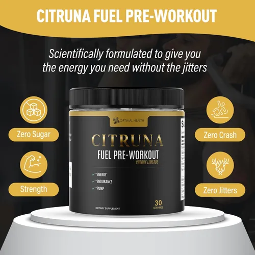 Fuel - Mezcla preentrenamiento y suplemento energético, bebida sin azúcar con vitaminas del complejo B para aumentar la fuerza, agudizar la