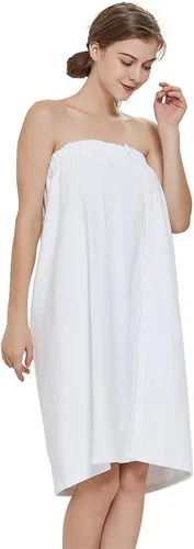 Miniatura 3 de TopTie Toalla de baño de ducha de rizo de algodón para mujer, color azul-S/M